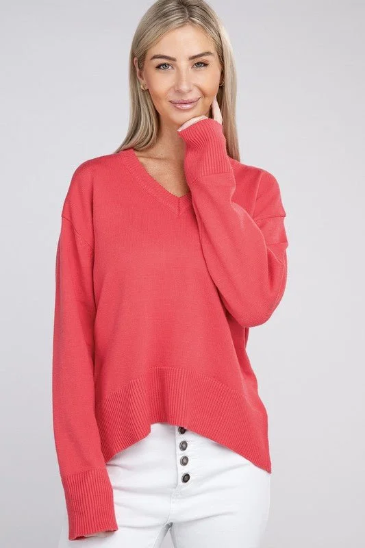 Season Finale Sale Pink V-Neck Sweater