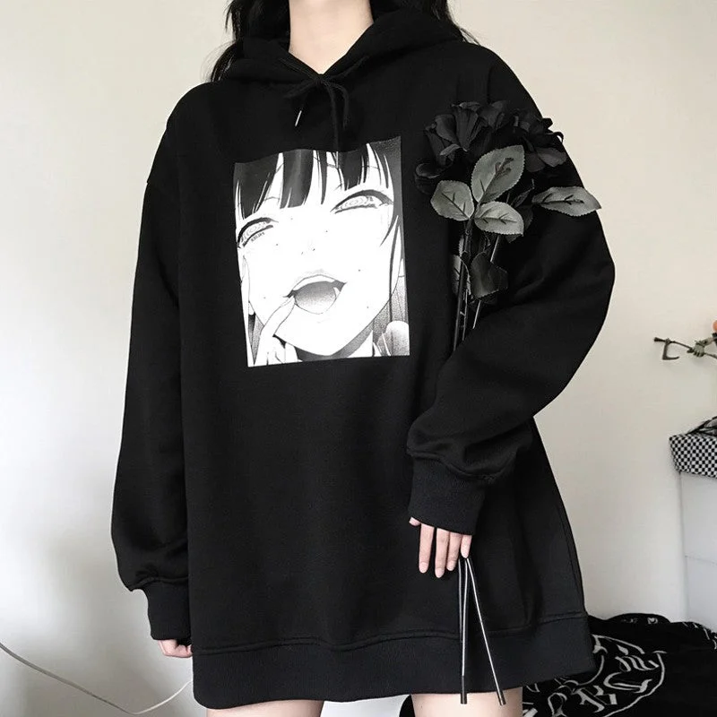 While Supplies Last Black/White Harajuku Hoodie Fleece AD10554