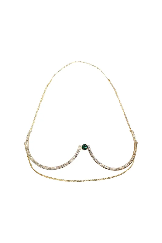 Amazing Deals Iris Halter Underwire Chain Bra - Gold