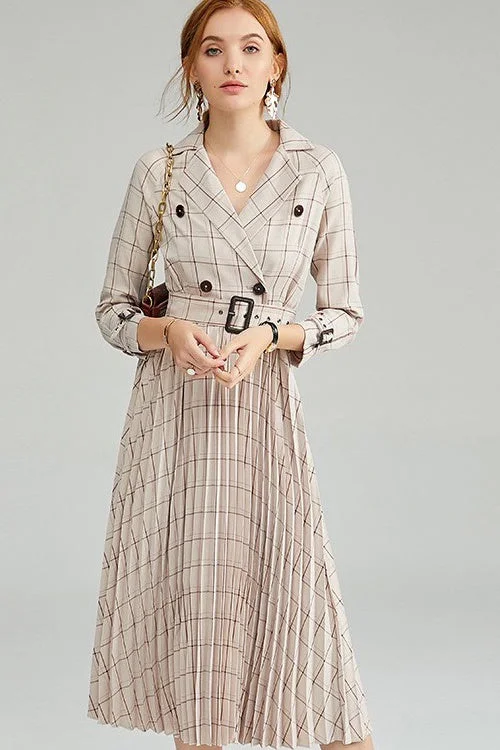 Weekend Deals That Dazzle Plaid Dress W/ Pleats