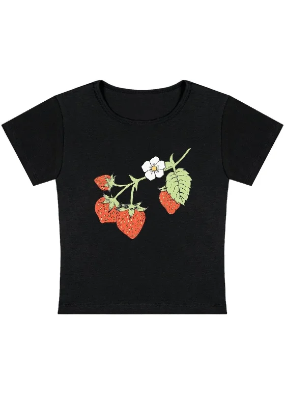 Hurry In Strawberry Vine Y2K Baby Tee