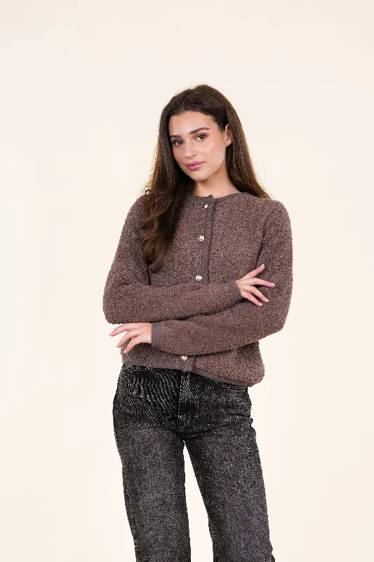 Today's Deal Teddy vestje met knopen bruin - Loua