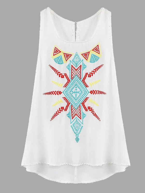 Lowest Price Custom Scoop Neck Sleeveless White Tank Top
