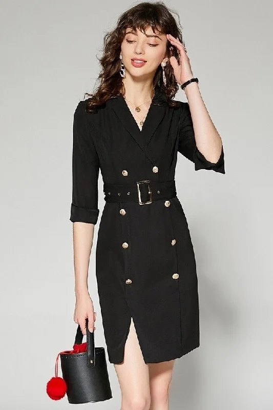Weekend Discounts to Love Double Breasted Blazer Dress W/ Belt