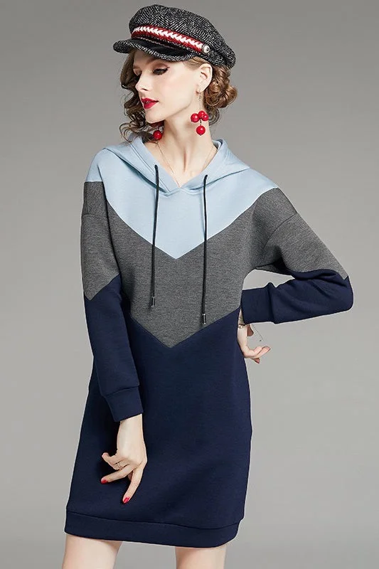 Today's Deal Color Block Sweatshirt Dress