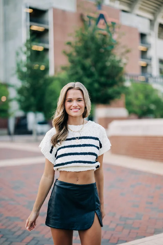 New Deals Carson Knit Top - White/Black