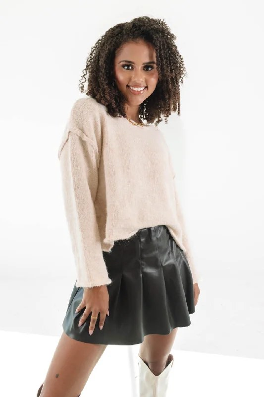 Blowout Sale Give A Cold Shoulder Sweater - Cream