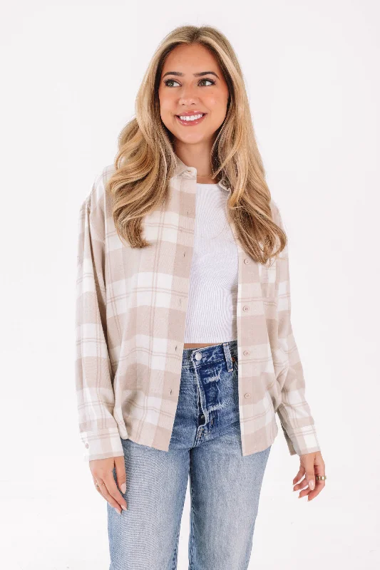 Final Markdown Z Supply River Plaid Button Up - Putty