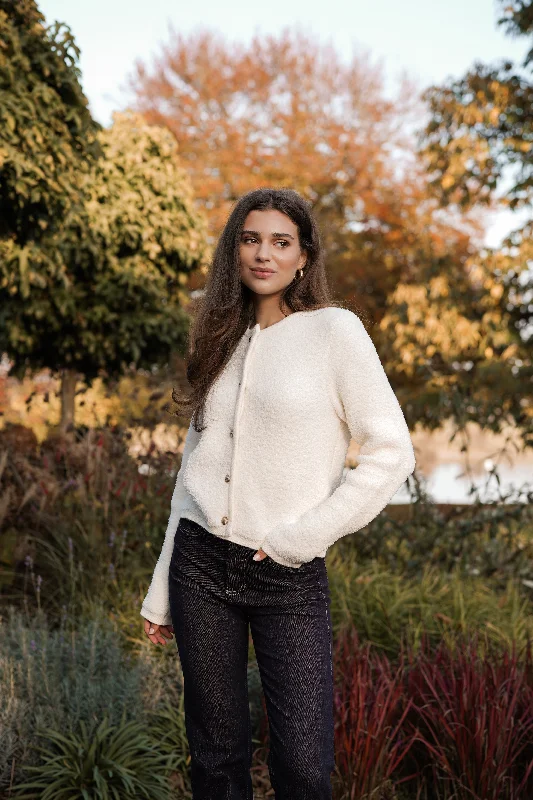 Weekend Savings Spectacular Teddy vestje met knopen creme - Loua