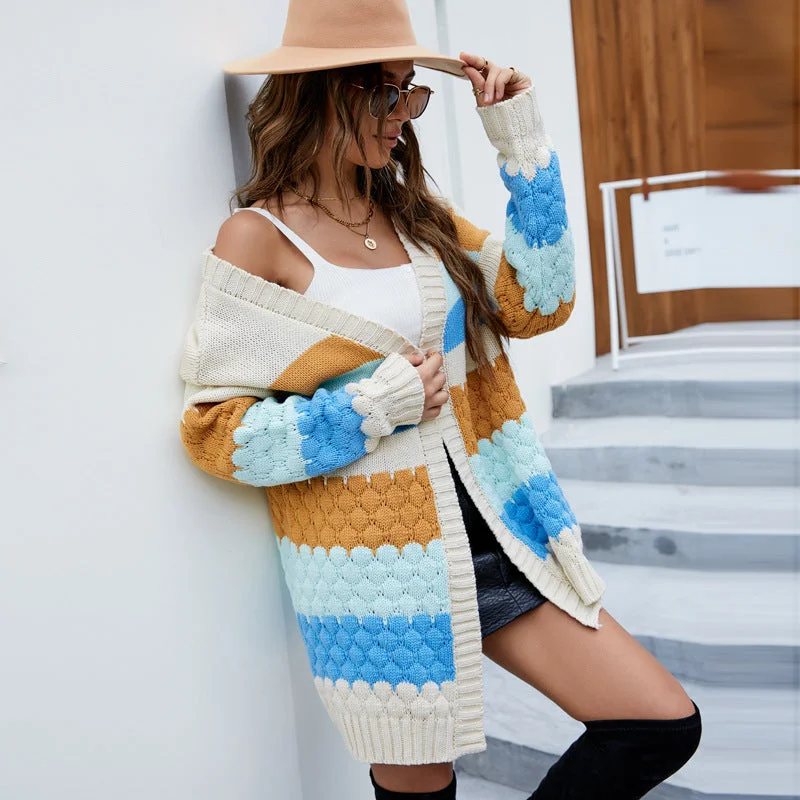 Take Action Casual Contrast Color Sweater Fall and Winter Knitted Cardigan Wholesale Womens Clothing N3823110200034 Take Action Casual Contrast Color Sweater Fall and Winter Knitted Cardigan Wholesale Womens Clothing N3823110200034