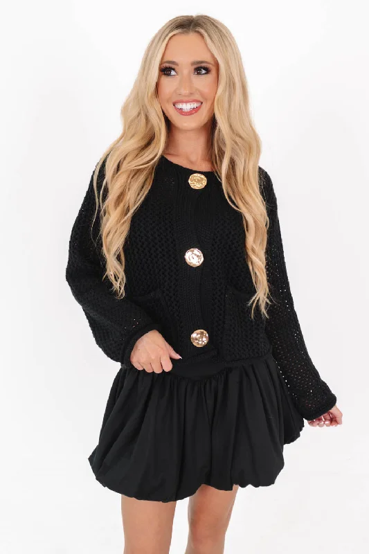 Major Savings Don't Stop Now Cardigan - Black