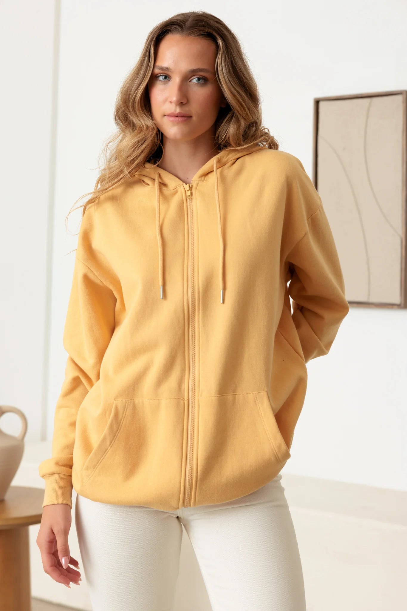 Weekend Offers That Delight Zip-Up Long Sleeve Two Pocket Hooded  Sweatshirt