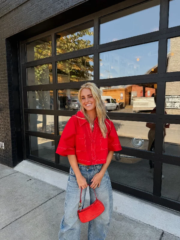 Customer Appreciation Sale Chelsey Top - Red
