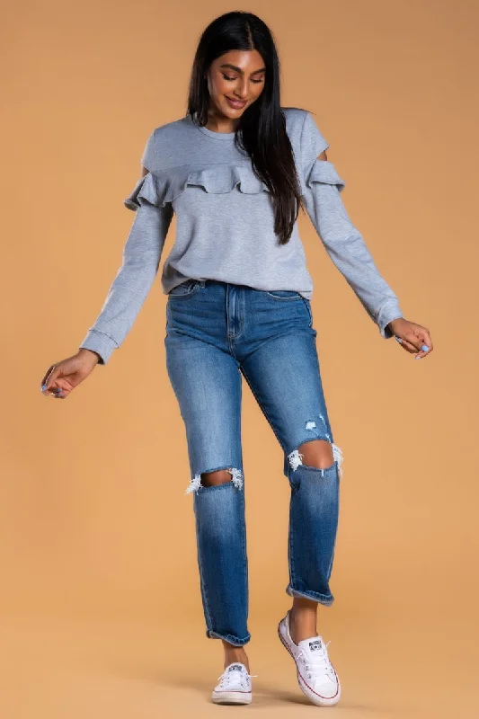 Cash Savings Brigitte Brianna Ruffle Sweatshirt