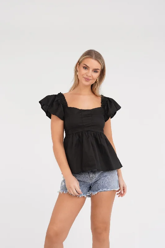 Special Discount Peplum top zwart