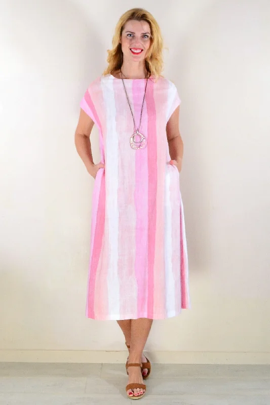Low Cost Pink Delight Midi Summer Dress