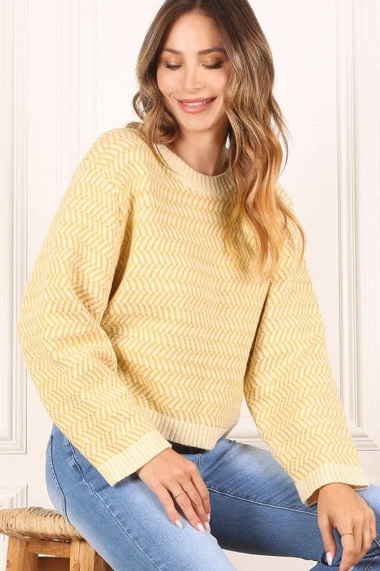 Special Discount Herringbone Crew Neck Sweater