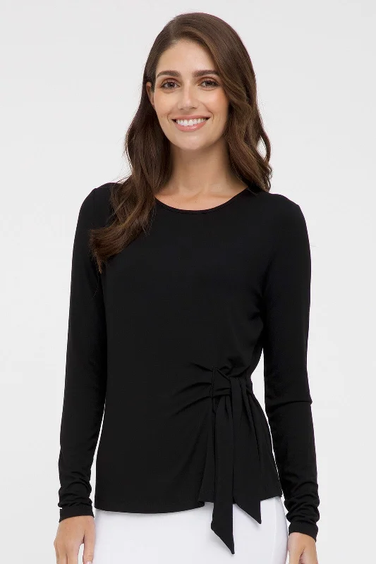 Weekend Savings Sensation Tie Front Top - Black