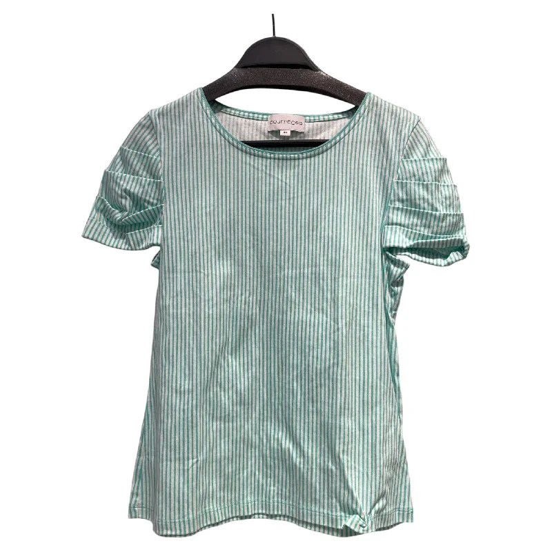Special Offer Courreges/T-Shirt/40/Stripe/Cotton/BLU/teal stripe, ruffle sleeve