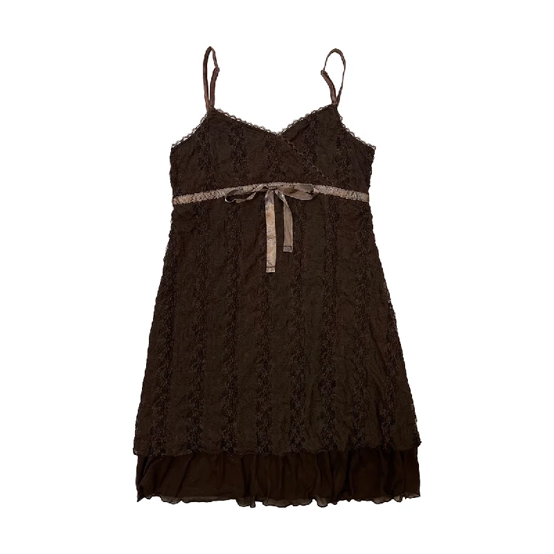 Bonus Savings Ribbon Lace Layered Cami Dress
