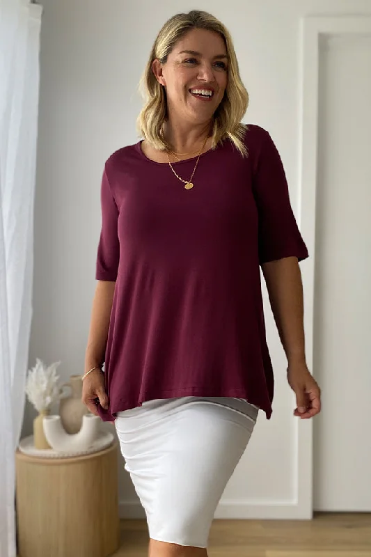 Super Sale Carter Tunic Top - Burgundy