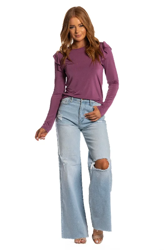 Flash Deal Brigitte Brianna Ice Ruffle Top