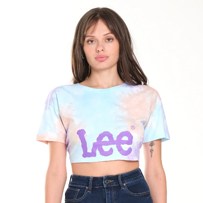 Bargain Prices LEE WOMENS LOGO TIE-DYE CROPTOP