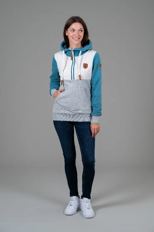Midnight Madness Kaya Half-Zip Hoodie Peacock Blue