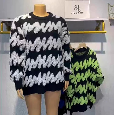 Weekend Specials to Celebrate 2024 Spring Long Sleeve O-neck Women Casual Sweater Top Fashion Color Collision Girl Streetwear Top Weekend Specials to Celebrate 2024 Spring Long Sleeve O-neck Women Casual Sweater Top Fashion Color Collision Girl Streetwear Top