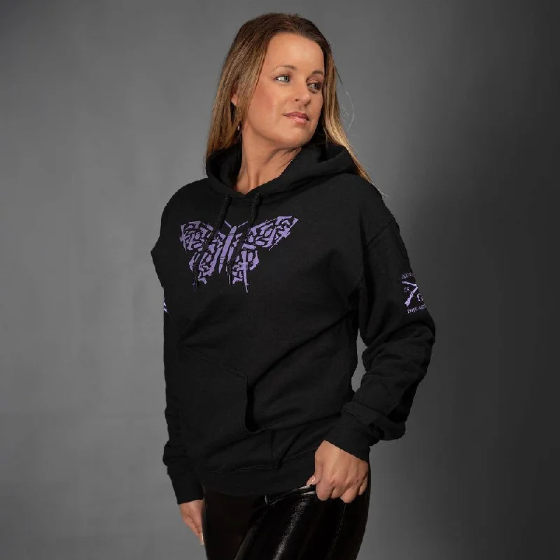 Weekend Deals That Please Women's 2A Butterfly Hoodie - Black