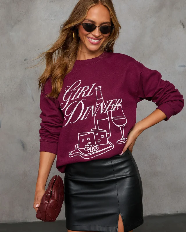 Weekend Savings Bonanza Girl Dinner Graphic Sweatshirt