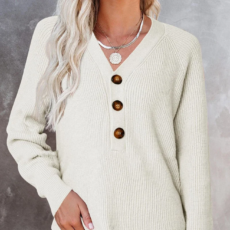 Savings Galore Casual Long Sleeve Knit V-Neck Button Down Sweater Wholesale Womens Tops Savings Galore Casual Long Sleeve Knit V-Neck Button Down Sweater Wholesale Womens Tops