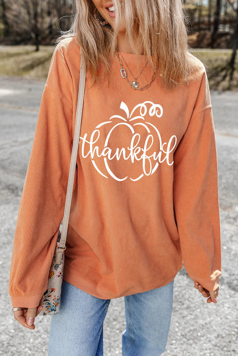 Special Price Graphic Round Neck Long Sleeve Sweatshirt