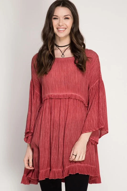Weekend Bargains to Snag Pigment Washed Top W/ Ruffle Detail