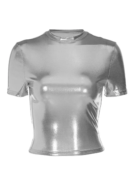 Extra Savings Silver Shining Slim-Fit Short Sleeve T-Shirt