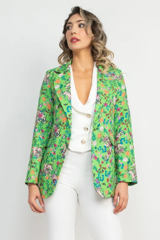 Weekend Specials to Grab Areyna Tiger Floral Blazer