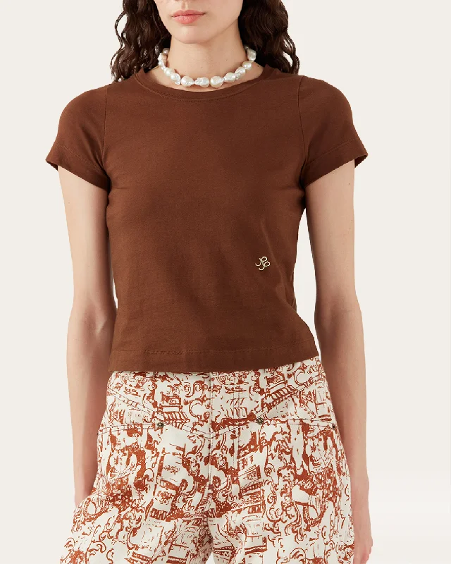 Super Sale Adina T-Shirt Organic Cotton Jersey Brown