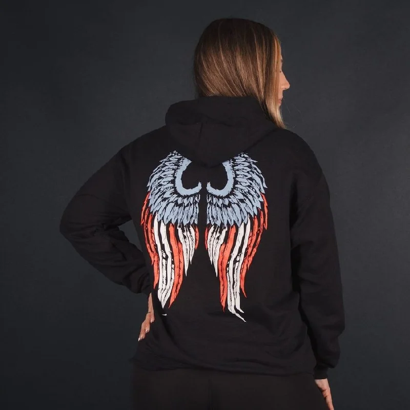 Weekend Discounts to Delight Women's Freedom Angel Hoodie - Black