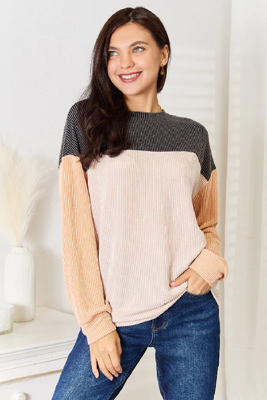 Massive Deal Double Take Color Block Dropped Shoulder T-Shirt