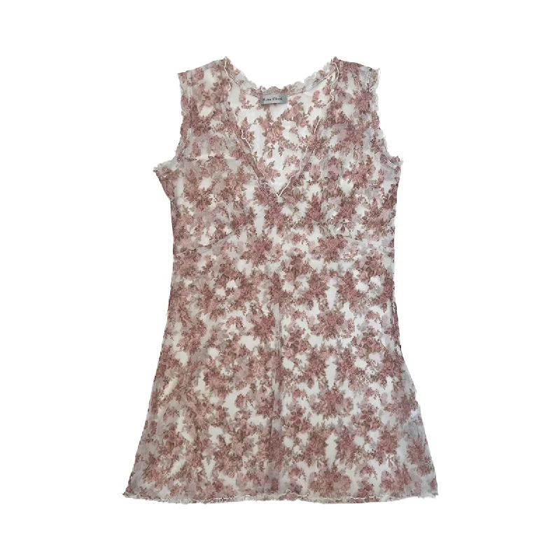 Weekend Shopping Extravaganza Floral V-neck Mesh Vest