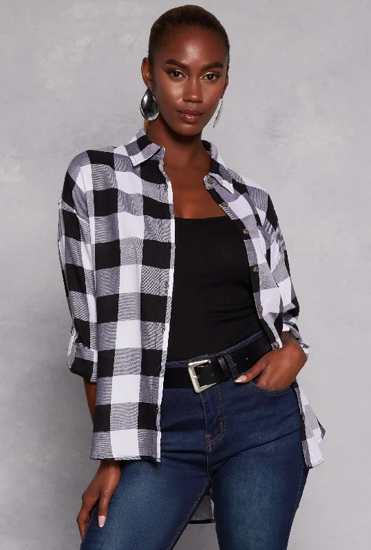 One-DAY Sale Buffalo Plaid Tunic Shirt