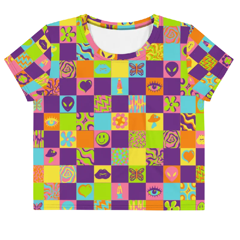 Value Deals Disco Squares Crop Tee