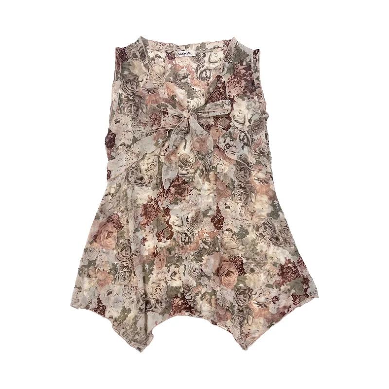 Weekend Deals to Make You Smile Floral V-neck Mesh Vest