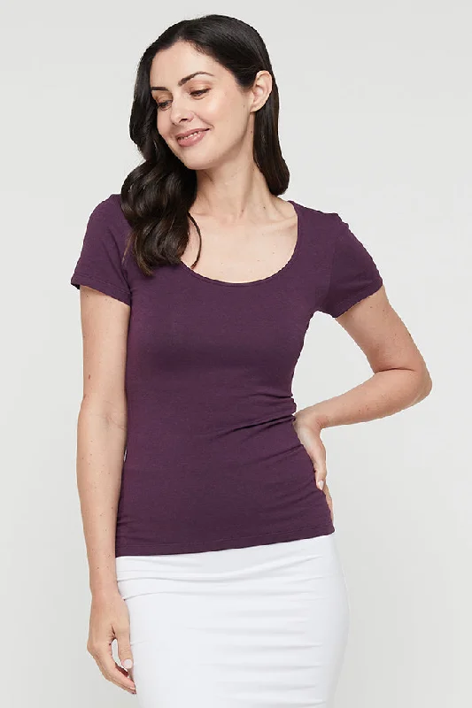Weekend Flash Sale Essential Scoop Tee - Plum