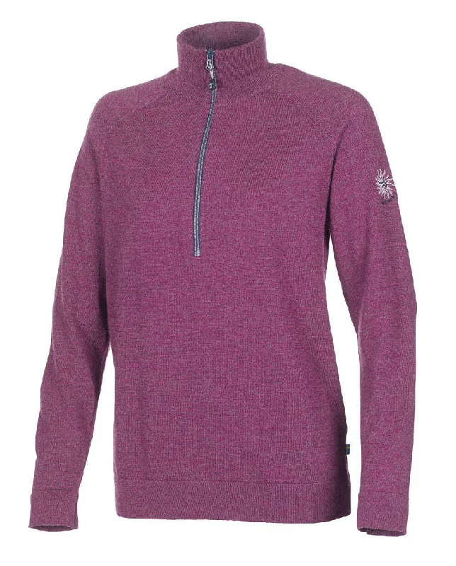 Act Fast JANA HALF ZIP, 100% MERINOWOLLE — PURPLE