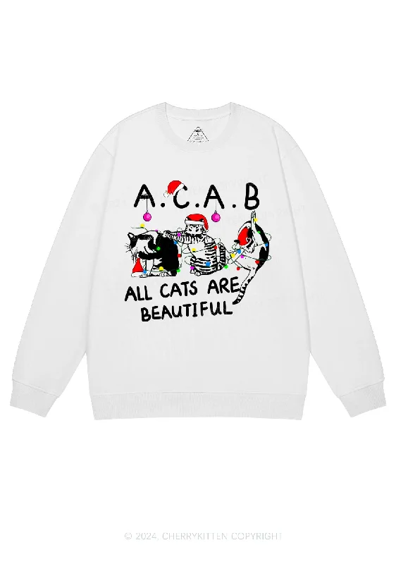 Mega Sale Christmas ACAB Cats Y2K Sweatshirt Cherrykitten