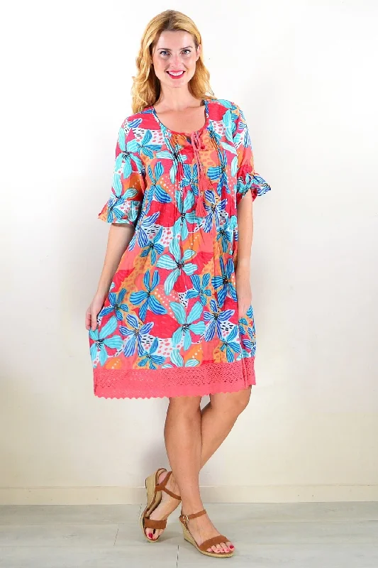 Exclusive Deal Tropical Lily Boho Tunic Dress