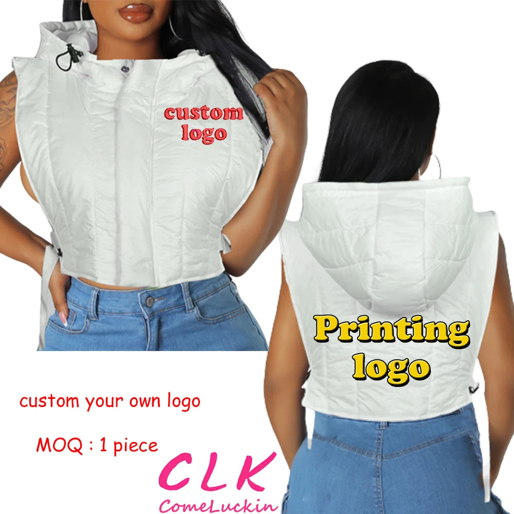 Mega Sale Women's Crop Bubble Coat Jackets 2023 Trench Puff Coats Custom Logo Women Winter Clothes Vests Coats Girls' Jacket