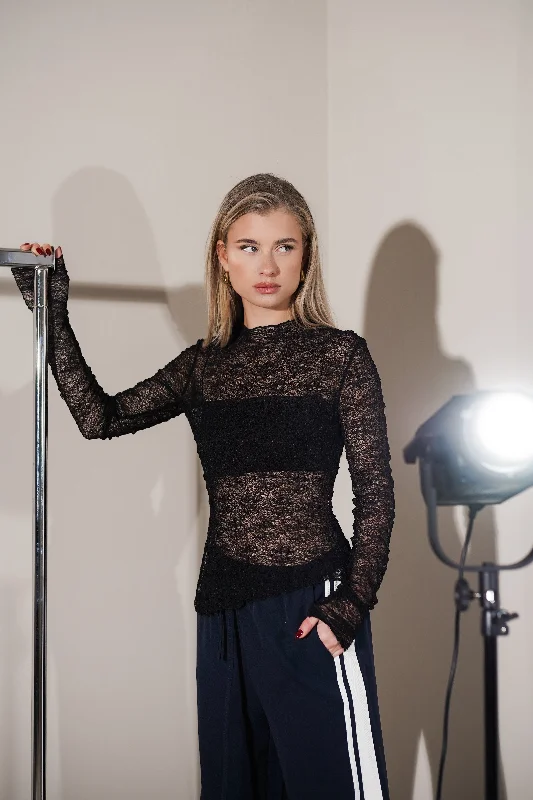 Low Prices Lace top met split zwart - June