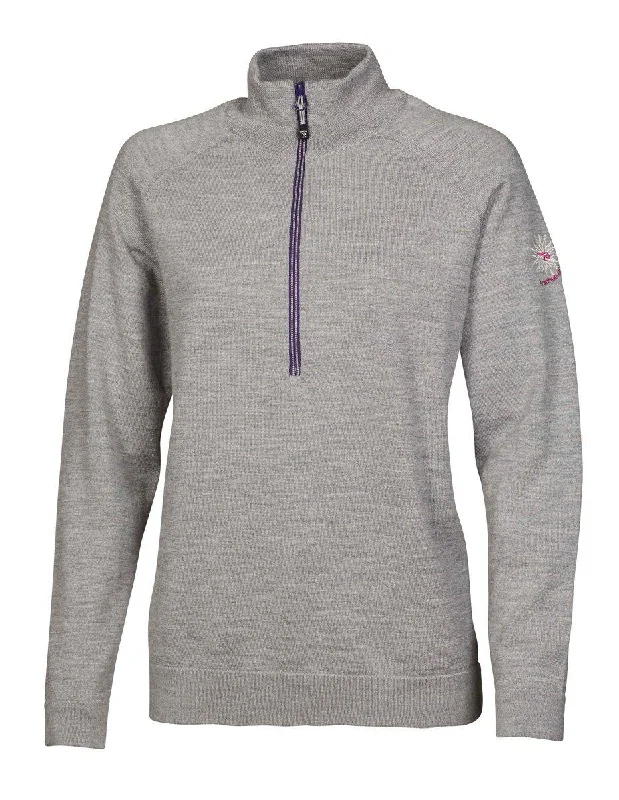 Don't Wait JANA HALF ZIP, 100% MERINOWOLLE — GREY MARL